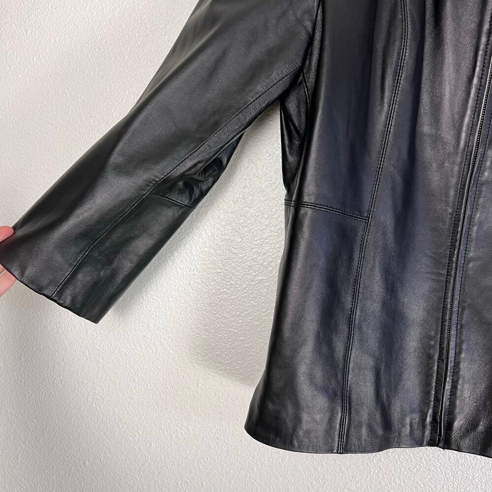 Marvin Richards Genuine Leather Jacket Black XL Classic Minimalist Moto Style - Picture 3 of 7